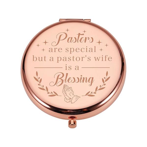 Pastor Wife Appreciation Gifts Stocking Stuffer for Women Thank You Gift Compact Makeup Mirror Her Religious Minister's Wedding Engagement