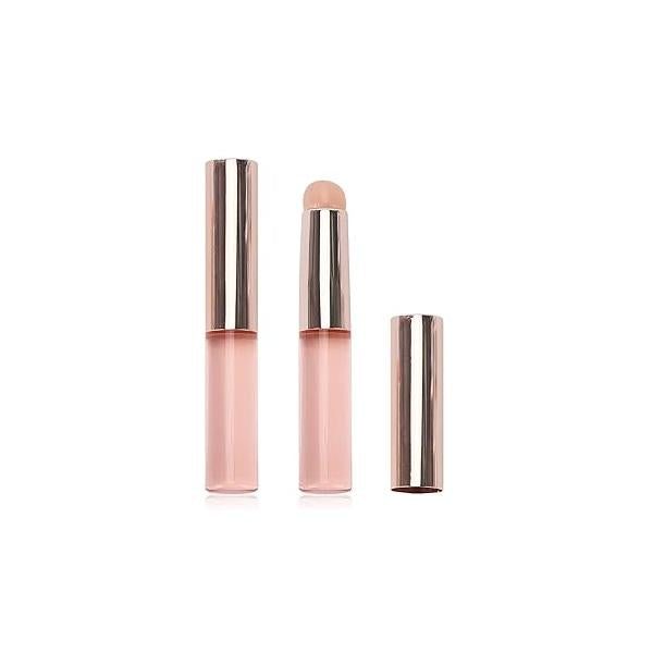 2 Pack Silicone Lip Brush With Round Heads Reusable Mask Applicator for Natural Blending(Pink)