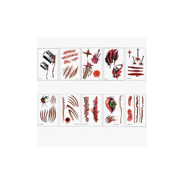 15 Pcs Halloween Glitter Tattoo Stickers, Body Temporary Face Sticker Set,Sweet makeup for Party
