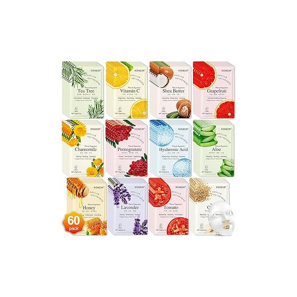 9 Pack Collagen Face Masks Skincare for Women, Hydrating Sheet Suitable All Skin Types, Bulk Facial Women Care, Mask Gifts Set Spa Party