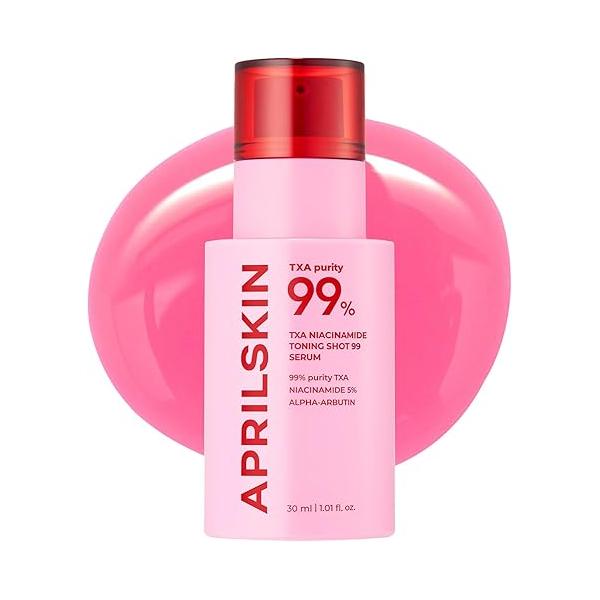 APRILSKIN TXA Niacinamide Toning Shot 99 Spicule Facial Serum｜Skin Booster Serum for Brightening and Pore Care｜99% High-Purity Tranexamic Acid 3% + 5%｜Korean Skin Care｜1.01 fl. oz.