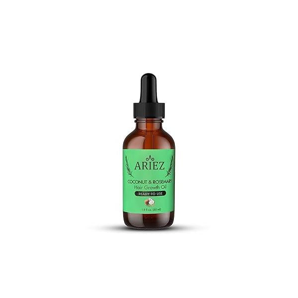 Ariez Coconut & Rosemary Oil Hair Growth Serum - Promotes Thicker and Fuller Looking For Dry Damaged Anti Frizz- Stimulate Follicles, Promote Regrowth Cruelty Free 55ml