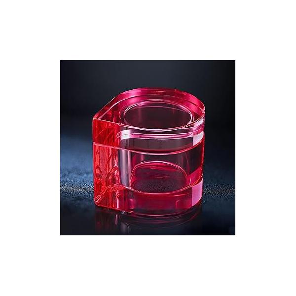 Udefineit Nails Tips Art Dappen Dish with Lid, Heavy Duty Crystal Glass Liquid Powder Monomer Cup, Dazzling Colorized Glaze Nail Brush Washing Container for Professional & Home Use