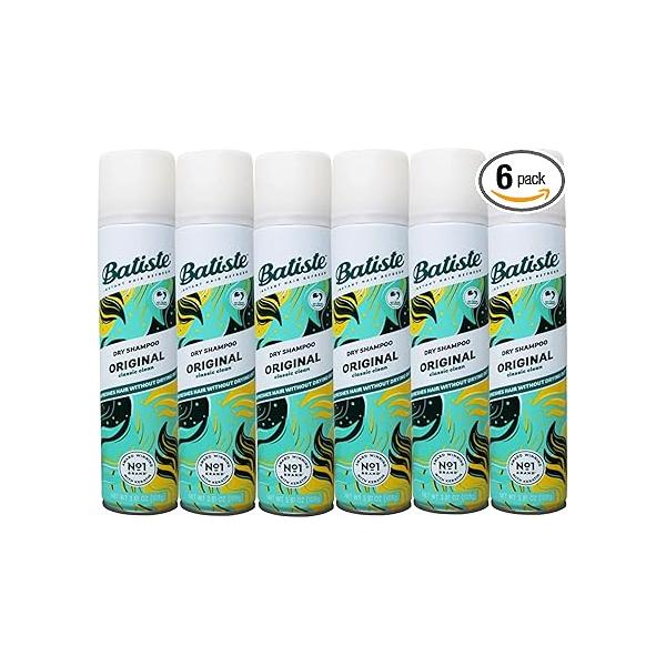 Batiste Dry Shampoo, Original, Classic Clean, 3.81 oz (Pack of 6)