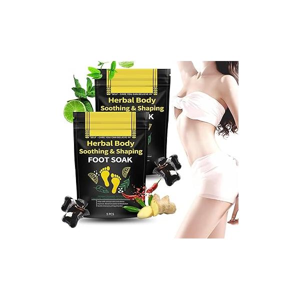 25PCS Herbal Body Detox Foot Soak Beads, & Shaping Cleansing for Men and Women, Daily Rebody Detoxingherbs Beads a Relaxing Soothing Experience (5 Pack /25 PCS)