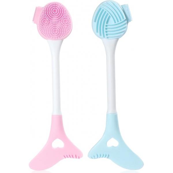 2 Packs Silicone Face Scrubber Exfoliator, Mask Brush Applicator, Facial Cleansing Brush, Pore Cleaning for