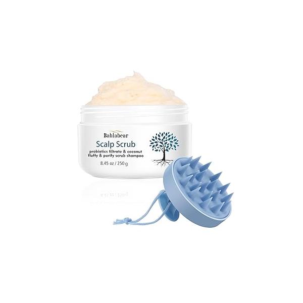 Scalp Exfoliator Scrub,Itchy Treatment for Dandruff, No Sulfate Hair Scrub To Soothe a Dry, Flaky,Scalp,Removes Buildup,Clarifying Shampoo With Scrubber