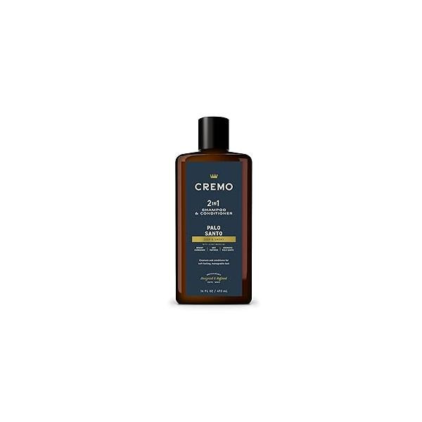 Cremo Palo Santo Barber Grade 2-n-1 Shampoo & Conditioner, Notes of Bright Cardamom, Dry Papyrus and Aromatic Santo,16 Fl Oz