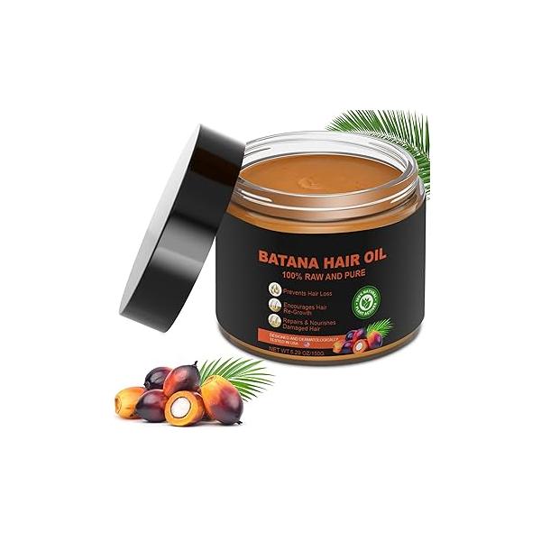 Batana Oil for Hair Growth, 100% Pure From Honduras, Enhances Thickness, Prevents Loss Men & Women, For All Types, 5.29 OZ