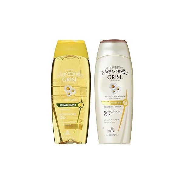 Manzanilla (Chamomille) Shine & Repair Shampoo Silky Conditioner Set 400ml by Grisi