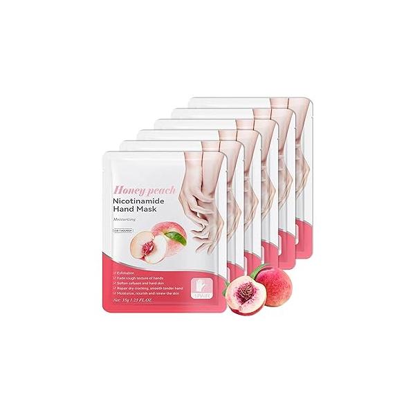 Hands Mask Moisturizing Gloves, 6PCS Hydrating Hand Peel Masks Exfoliating Gloves for Dry, Cracked, Rough, Aging Hands, Lightweight Soft Moisturizer Gift Set Women Men (B)