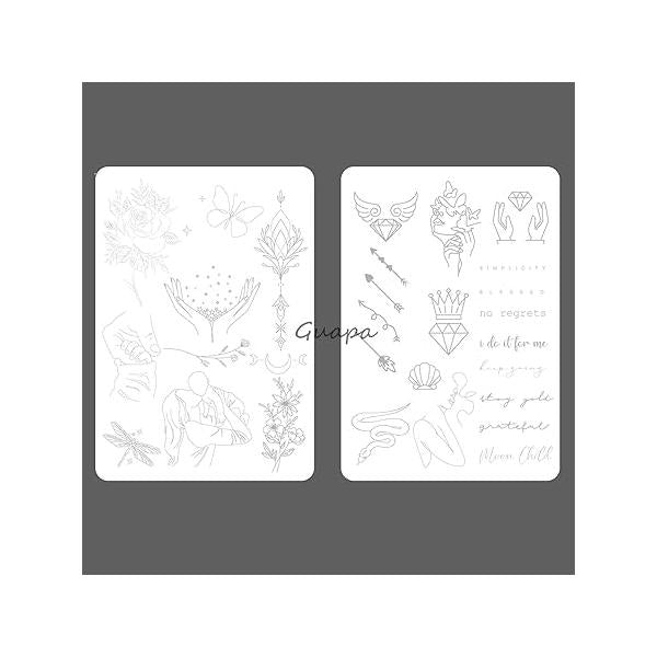 1pc Soft Silicone White Tiny Tattoo Practice Skin Pre-Printed Double Sides Designs Training Pads Fake for Tattooing (1pc)