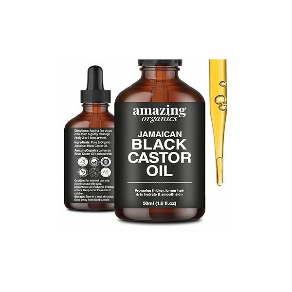 Jamaican Black Castor Oil - for Hair Growth, Body Massage Oil, Eyebrows, Eyelashes, Nail Care Grow & Moisturizing Organics Pure Cold Pressed