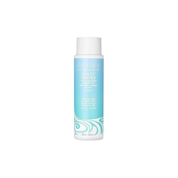 Pacifica Salty Waves Texturizing Shampoo - Beachy Textured, Messy Look, Hair Styles Moisturizing Care w/ Vitamin B & E Banana Scent Clean Beauty Vegan Cruelty-Free Dermatologist Tested