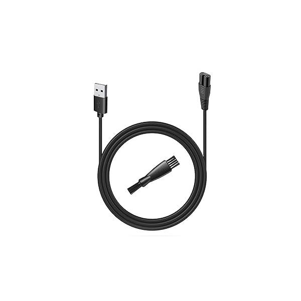 uijino USB Charging Cable Compatible with Ufree Beard Trimmer, 5V Charger for Electric Hair Trimmer U-1176 Cutting Kits Body Shaver Clippers Razor, 1 Cleaning Brush, 3.3ft Power Cord