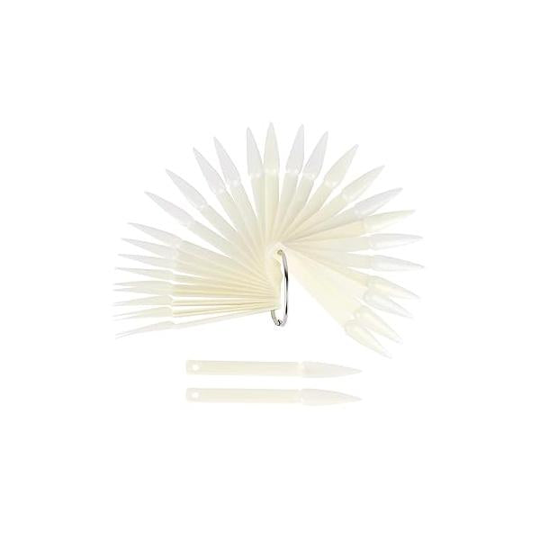 160Pcs Nail Swatch Sticks Stiletto Sample Clear Color Display Swatches with Metal Rings