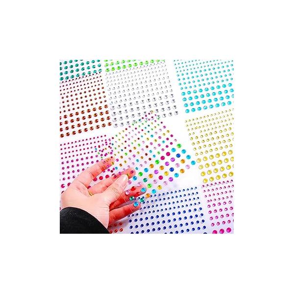 Colorful Rhinestone Stickers for Eye Nail Face Body 3D Self-Adhesive