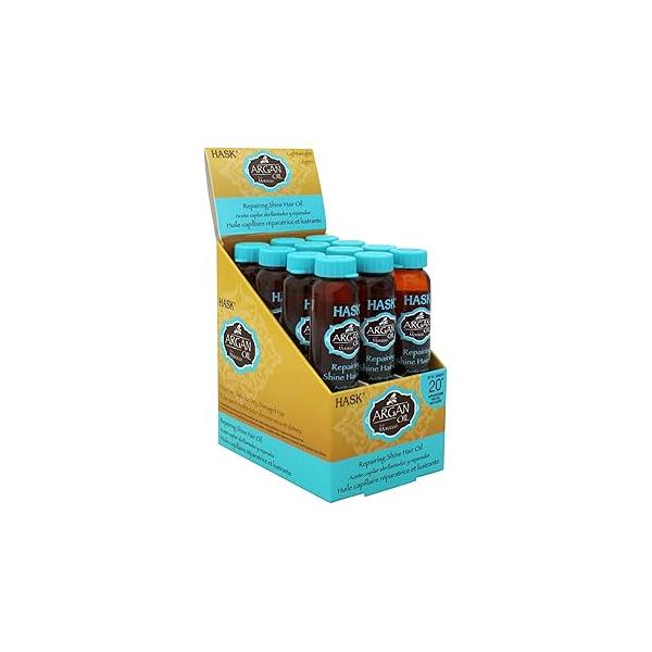 HASK Argan Repairing Hair Oil - 12 shine Vials for and frizz control all hair types, color safe, gluten-free, sulfate-free, paraben-free