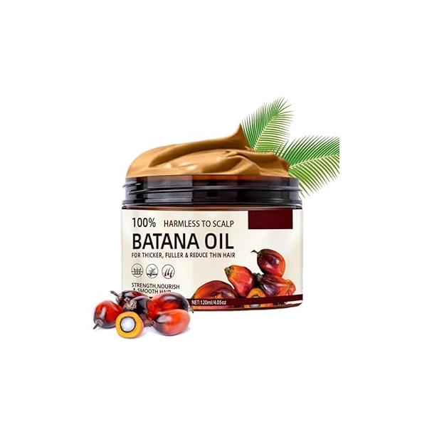 Batana Oil for Hair Growth, 100% Natural Raw and Pure Unrefined Prevent Loss, Dr. Sebi Organic Growth Moisturize Scalp, Promotes thickness Men & Women 4.05 OZ (2PCS)