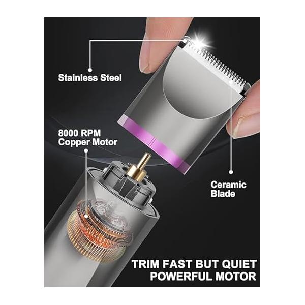 Bikini Trimmer for Women, Electric Razors IPX7 Waterproof&Easy Cleaning, Ceramic Blade,Rechargeable Pubic Hair Womens,Green