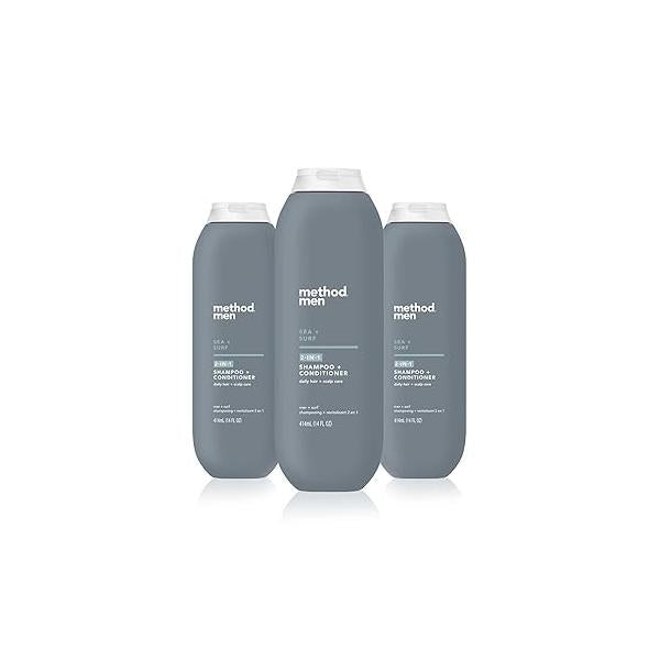 Method Men 2-in-1 Shampoo + Conditioner, Sea Surf, 14 Ounces (Pack of 3)