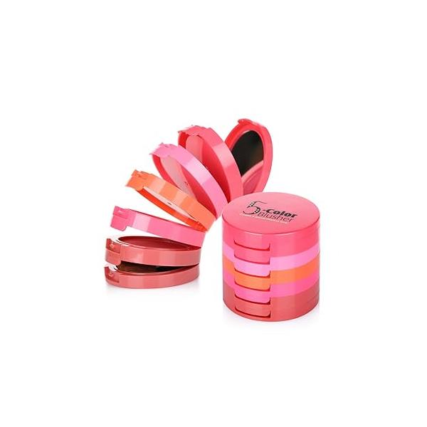 UCANBE 5 Colors Face Blusher Palette Waterproof Matte Long Lasting Lightweight Blush Powder Pink Coral Blushing Pallet with Brush Mirror Women Makeup Gift Set Kit