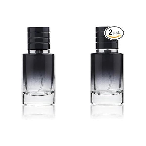 2 Pcs Black 30ml Perfume Atomizer Portable High-Grade Glass Spray Refillable Small Bottle Travel Cosmetics Outdoor Dispensing Mini Bottle,Refillable Containers, Bottles