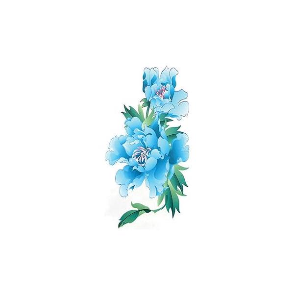 Arm Temporary Tattoos Blue Flower Sexy Transfer Body Art for Women 5 Sheets