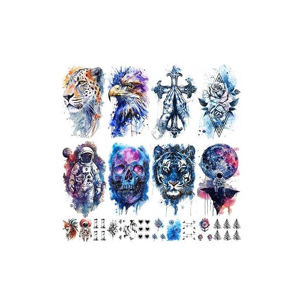 Bulk Halloween Temporary Tattoos Face Tattoo for Adults, Decoration Fake Scars Zombie Horror Bloody Women Girls,Wounds Party Cosplay Costumes Accessories
