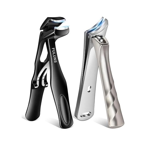 Nail Clippers for Seniors Thick Nails, Slanted Curved Ingrown Toenail Angled Head Large Toe Men Toenails with Wide Jaw Opening Cutter