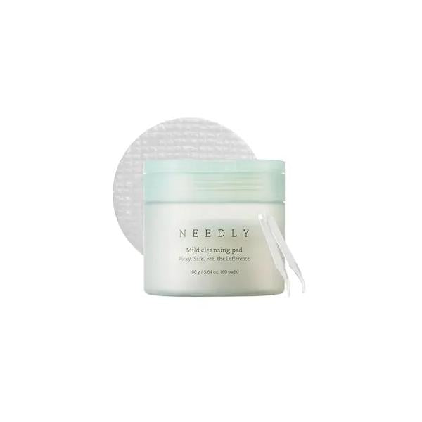 NEEDLY Mild Cleansing Pad, Makeup Remover for Sensitive Skin, Triple Deep Cleansing, Barrier Care with Only Two Surfactants & Panthenol, Extra-Large Soft Vegan Korean Skincare