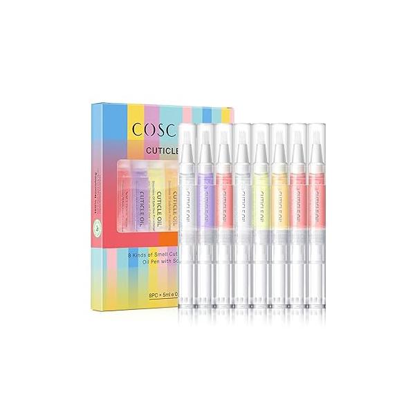 COSCELIA 8pcs Cuticle Oil Pen Bulk for Nails Polish Repair Nail Nourishment with Vitamins to Nourish and Moisturize Skin Care