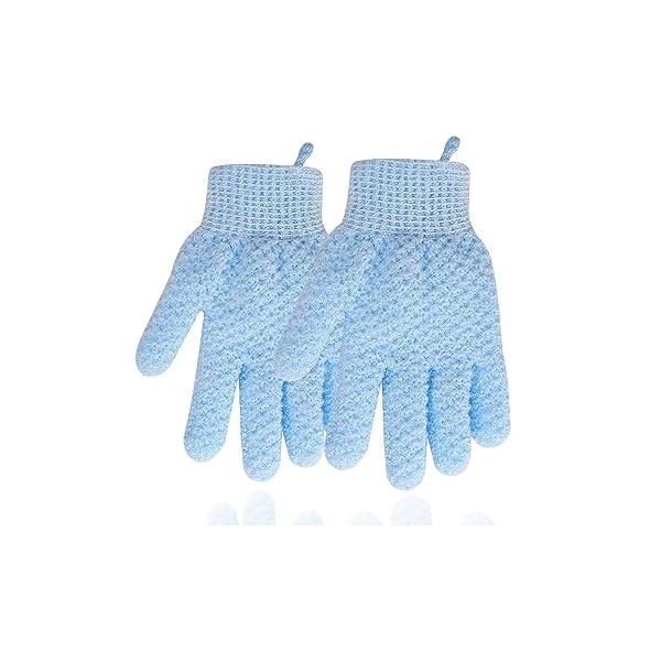 8 PCS ROTOPATA Deep Exfoliating Gloves Mitt with Hanging Loop for Shower, Spa, Body Scrubs, Dead Skin Cell Remover Bathing Accessories