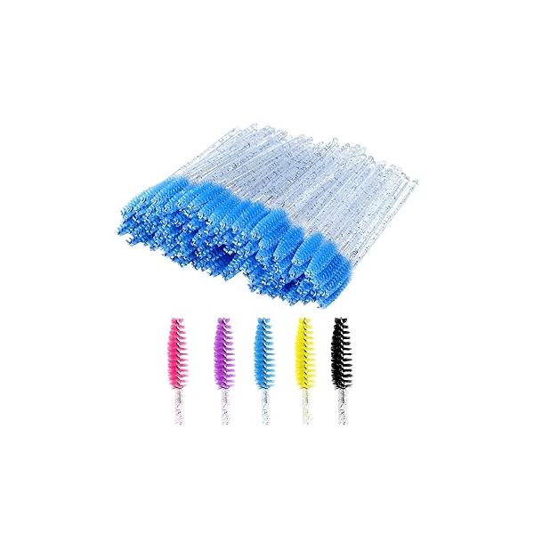 200 PCS Disposable Crystal Eyelash Mascara Brushes Wands for Eye Lash Extension, Eyebrow and Makeup (Black)