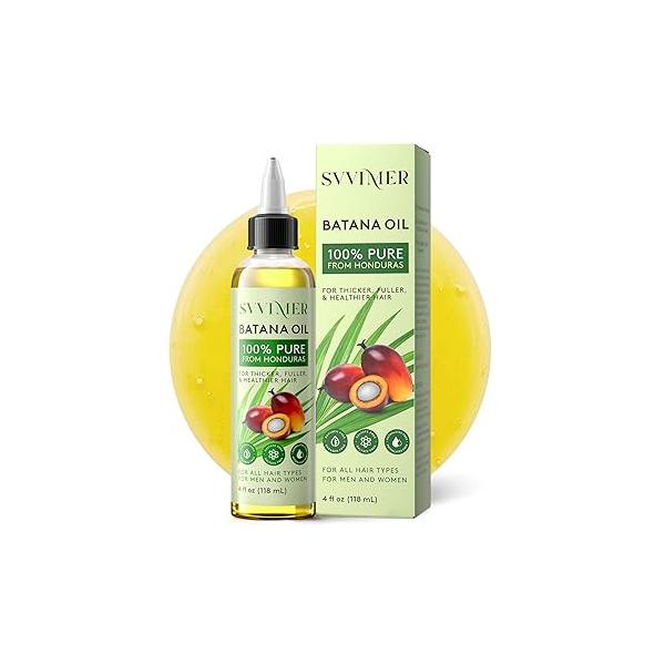 Batana Oil for Hair Growth - Dr. Sebi 100％ Pure & Raw from Honduras Organic Natural Promotes Thickness Men Women 4 Fl Oz (Pack of 1)