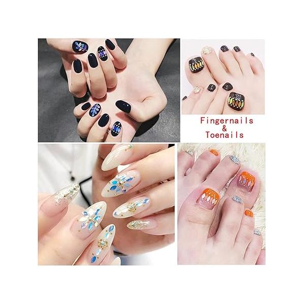 Holographic Nail Glitter Foils, 12 Colors Sparkly Ultra-Thin Aluminum Foil Art Flakes Design, Laser Sequins Acrylic Supplies for Women Girls Manicure Charms Decorations, DIY 3D Tips