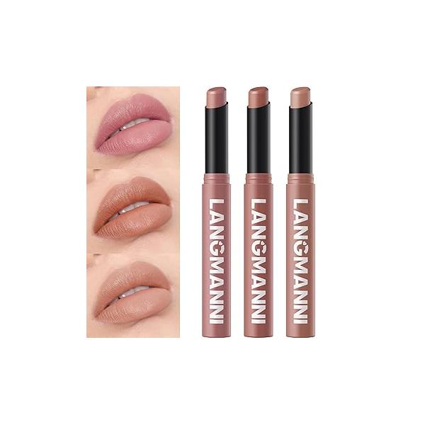 Jolilab 12Pcs Velvet Matte Lipstick Nude Soft Dark Color Stick High Pigmented Long-Lasting Waterproof Lip Balm Beauty Cosmetics Gift for Girls and Women(01#-12#)