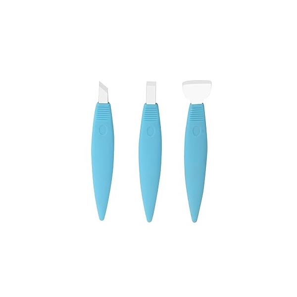 Pedicure Knife Set for Feet, 3Pcs Stainless Steel Tools Ingrown Toe Nail Foot Callus Dead Skin Remover Feet Grooming Care Kit Corn Callus(Black Set)