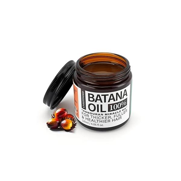 Batana Oil for Hair Growth Dr. Sebi 100% Natural, Unrefined and Organic from Honduras, 4.06 Ounce Jar