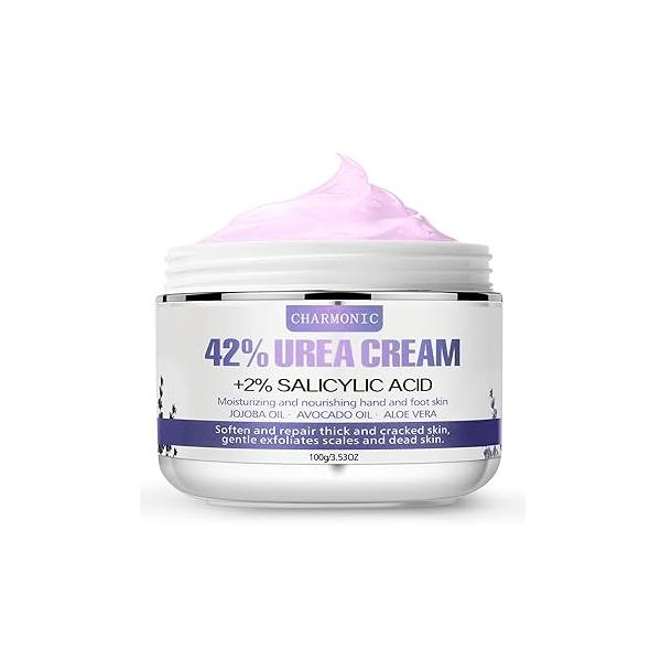 7.06OZ / 2 Pack Urea Cream 42% Plus Salicylic Acid 2%, Foot for Care Cracked Heel Treatment Knees Elbows Hands Repair Treatment, Feet Moisturizer Corn Callus Dead Skin Deep Moisturizes