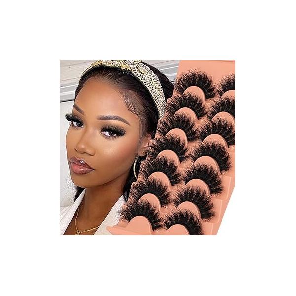 Natural False Eyelashes Wispy Lashes 17mm that Look Like Lash Extensions 7 Pairs Volume Eye Multipack by Focipeysa