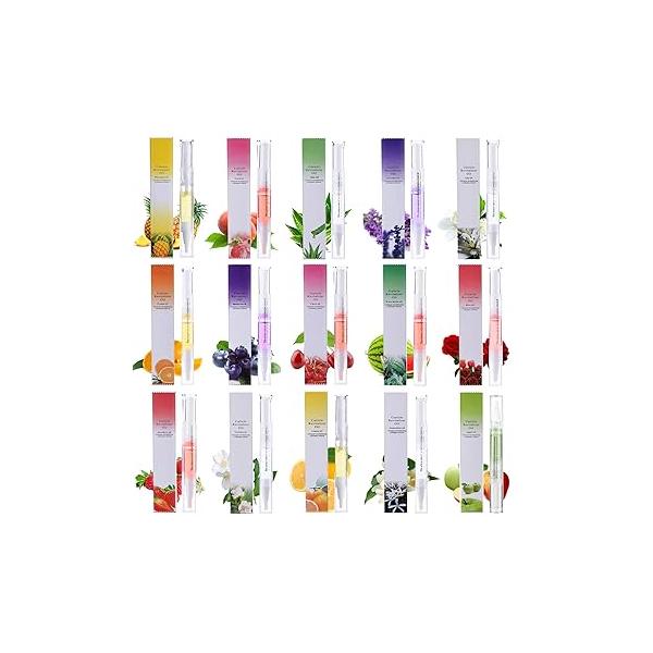 15 PCS Cuticle Oil Pens for Nails,Nail Pens,Nail Pen Repair Nail Nourishment Polish with Vitamins,Cuticle Revitalizer Soft Brush