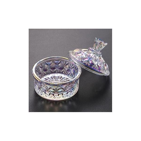 Noverlife Glass Nail Dappen Dish with Lid, Dazzling Crystal Bowl for Holding Art Acrylic Liquid & Powder, Glassware Lid Decor Manicure Care, Monomer Holder