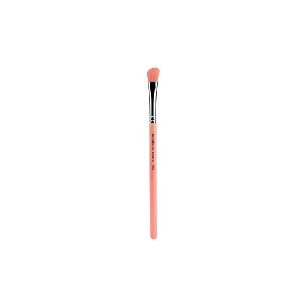 Bdellium Tools Professional Makeup Brush - Pink Bambu Series 766 Angled Shadow With Soft Synthetic Fibers, For Applying Eyeshadow (Pink, 1pc)