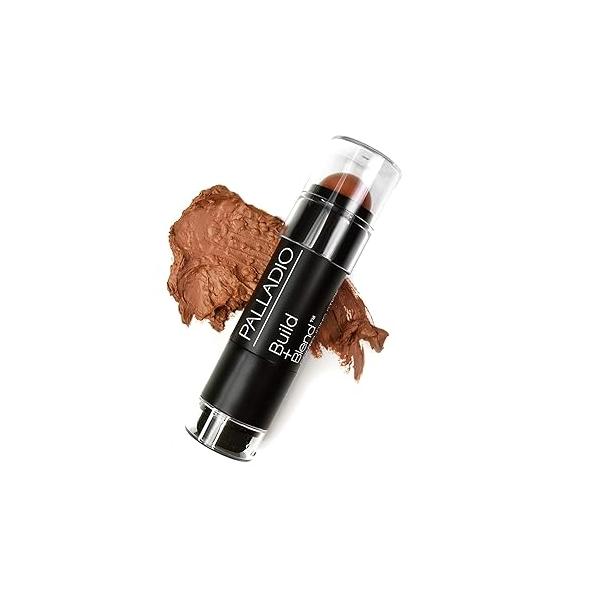 Palladio Contouring Makeup Stick BUILD + BLEND Contour Makeup, Face for Perfect Sculpting Look, 0.23 Ounce (Warm Brown)