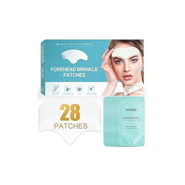 28 Pcs Forehead Wrinkle Patches - Anti Facial with Collagen and Vitamin E for Face Overnight to Smoothing Fine Frown Lines & Wrinkles Treatment
