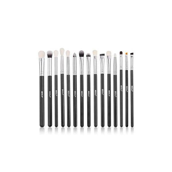 BEILI Eyeshadow Brushes Set 10pcs Duo End Eye Makeup Travel with Soft Synthetic Hairs & Real Bamboo Wood Handle for Eyeshadow, Blending,Concealer, Eyebrow, Eyeliners
