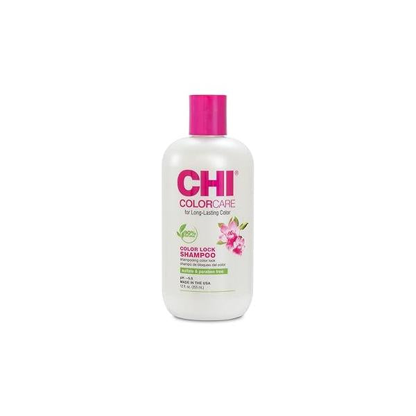 CHI ColorCare Color Lock Shampoo, Locks In & Replenishes Moisture For Color-Treated Hair, Sulfate, Paraben, Cruelty-Free, 12 Oz