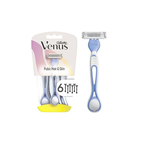 Gillette Venus Women's Disposable Razors for Pubic Hair and Skin, Bikini Women, 6ct