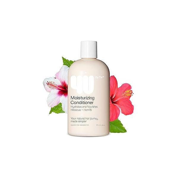 4U by Tia Moisturizing Conditioner for Curly Hair - Nourishing, coily, kinky and curly hair conditioner Formula Made from Hemi15 & Hibiscus Frizz Control (13 fl oz)